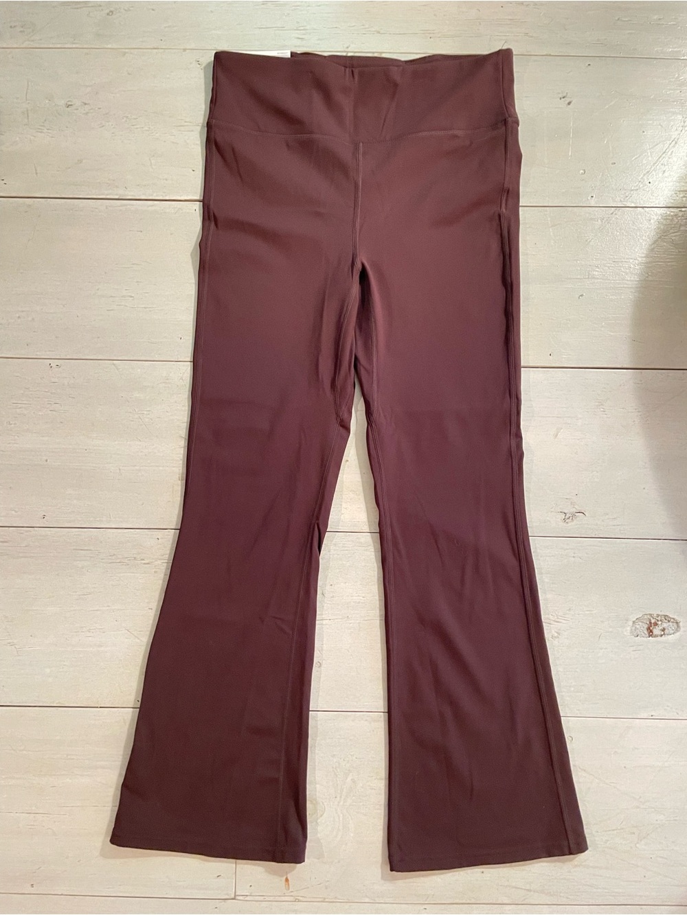 Crane Women’s Brown High-Waist Flare Leg Yoga Pants Stretch Athleisure Sz M NWT